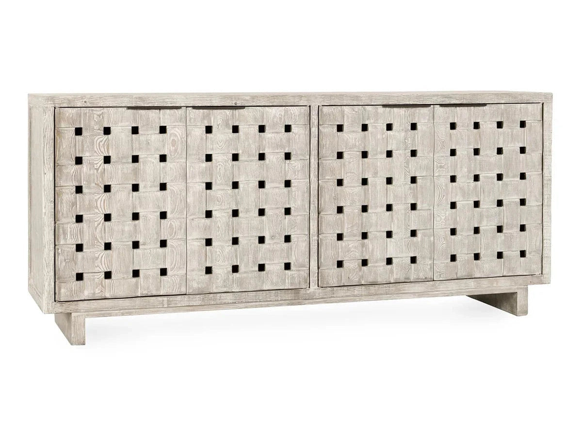 Bast Timeworn Cream Cabinet - Ornate Home