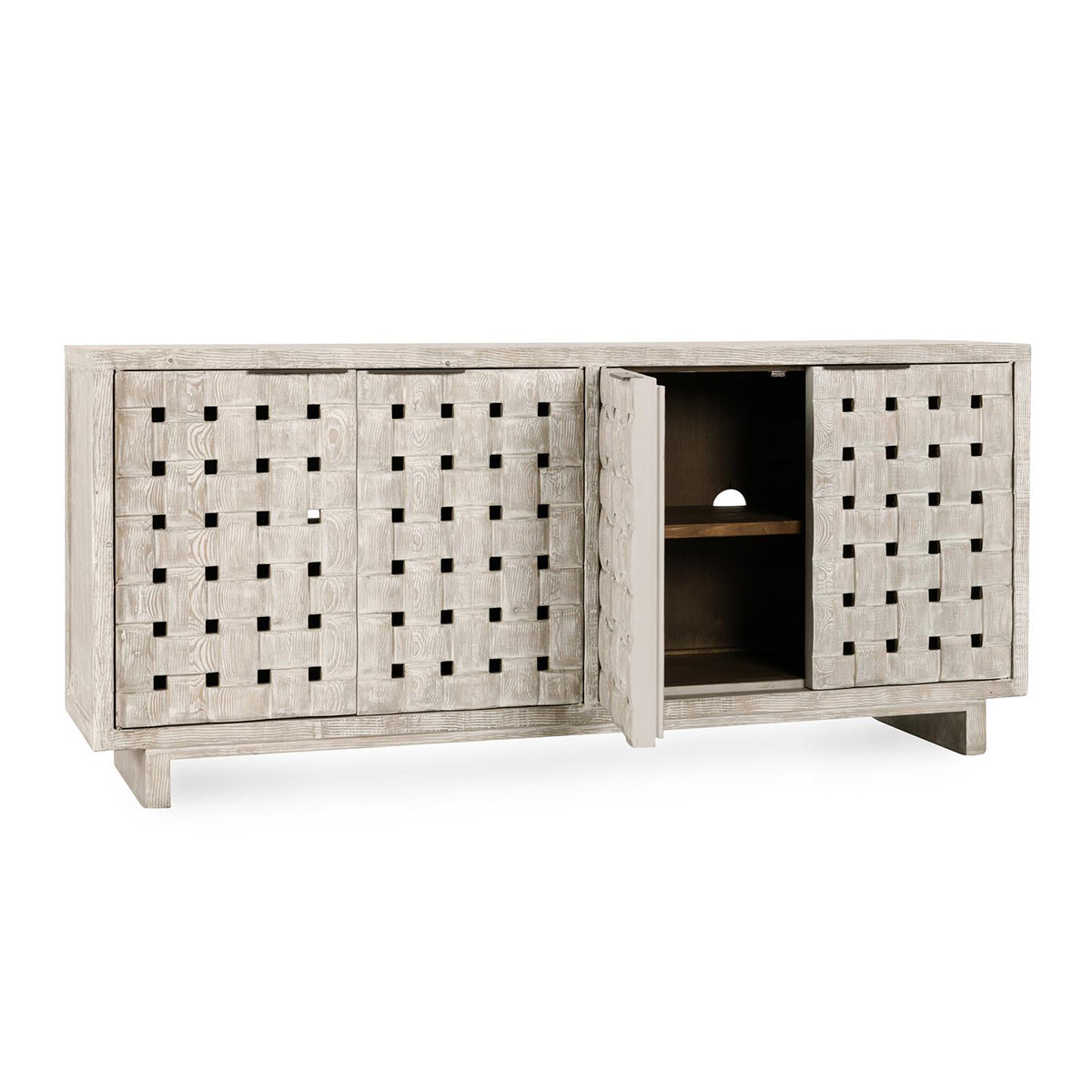 Bast Timeworn Cream Cabinet - Ornate Home