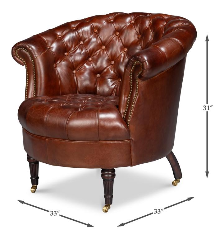 Bastian Brown Leather Armchair - Ornate Home