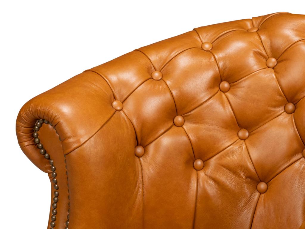 Bastian Brown Leather Armchair - Ornate Home