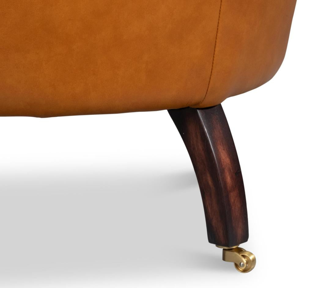Bastian Brown Leather Armchair - Ornate Home