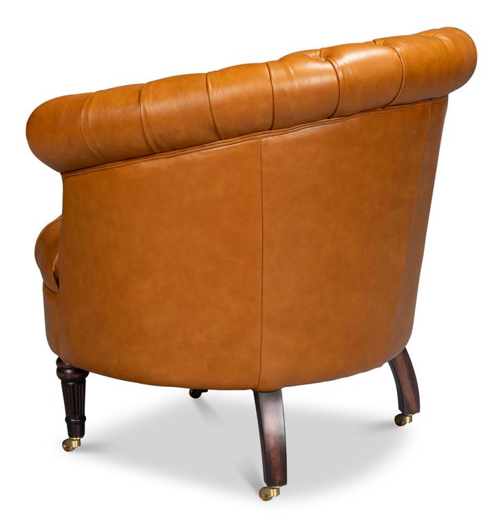 Bastian Brown Leather Armchair - Ornate Home