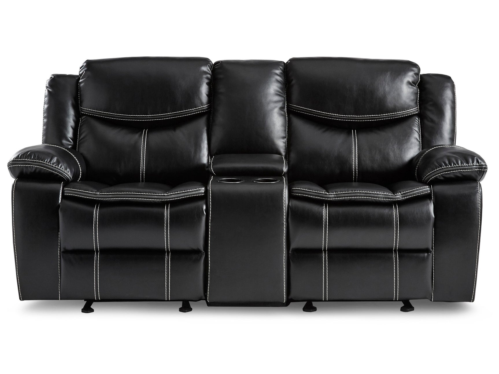 Bastrop Black Reclining Loveseat - Ornate Home