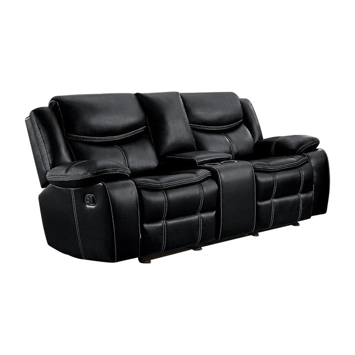 Bastrop Black Reclining Loveseat - Ornate Home