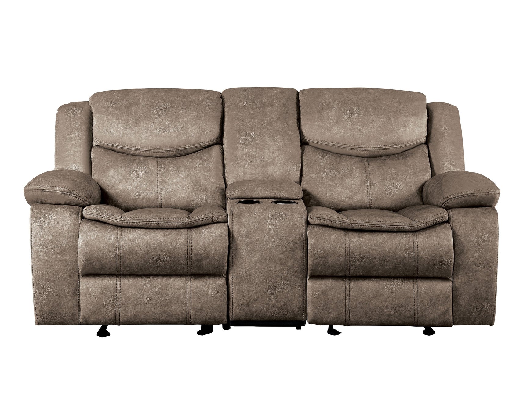 Bastrop Brown Double Glider Reclining Loveseat - Ornate Home
