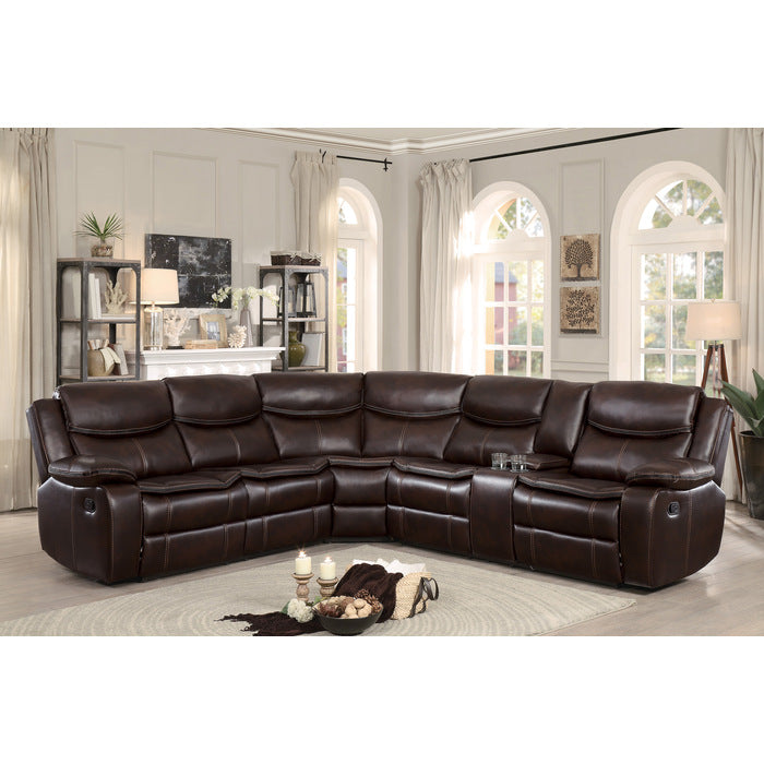 Bastrop Dark Brown 3-Piece Sectional - Ornate Home