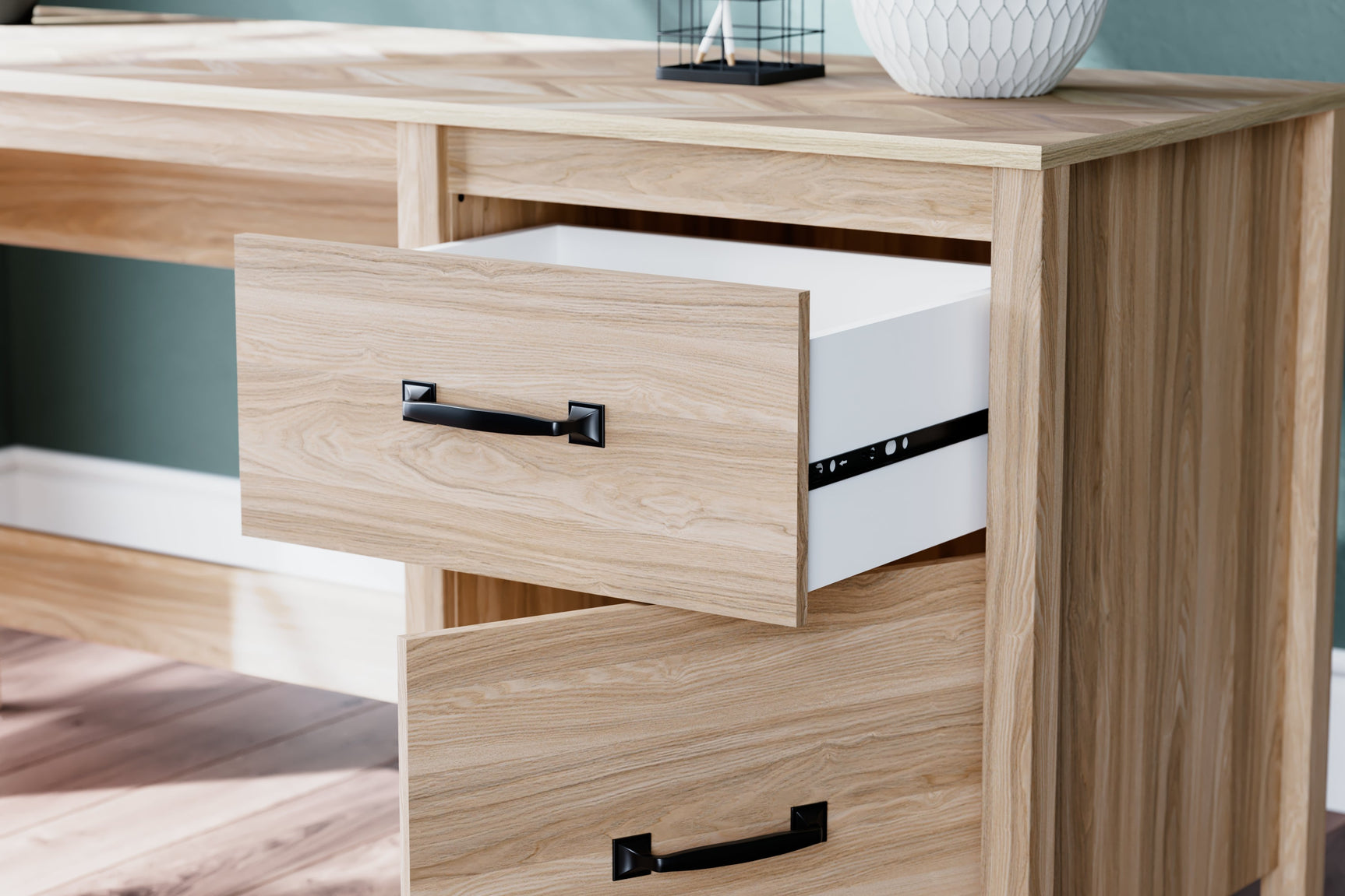 Battelle Tan 60" Home Office Desk - Ornate Home