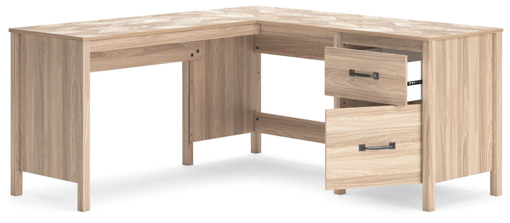Battelle Tan 60" Home Office Desk with Return (Online Special Price) - Ornate Home