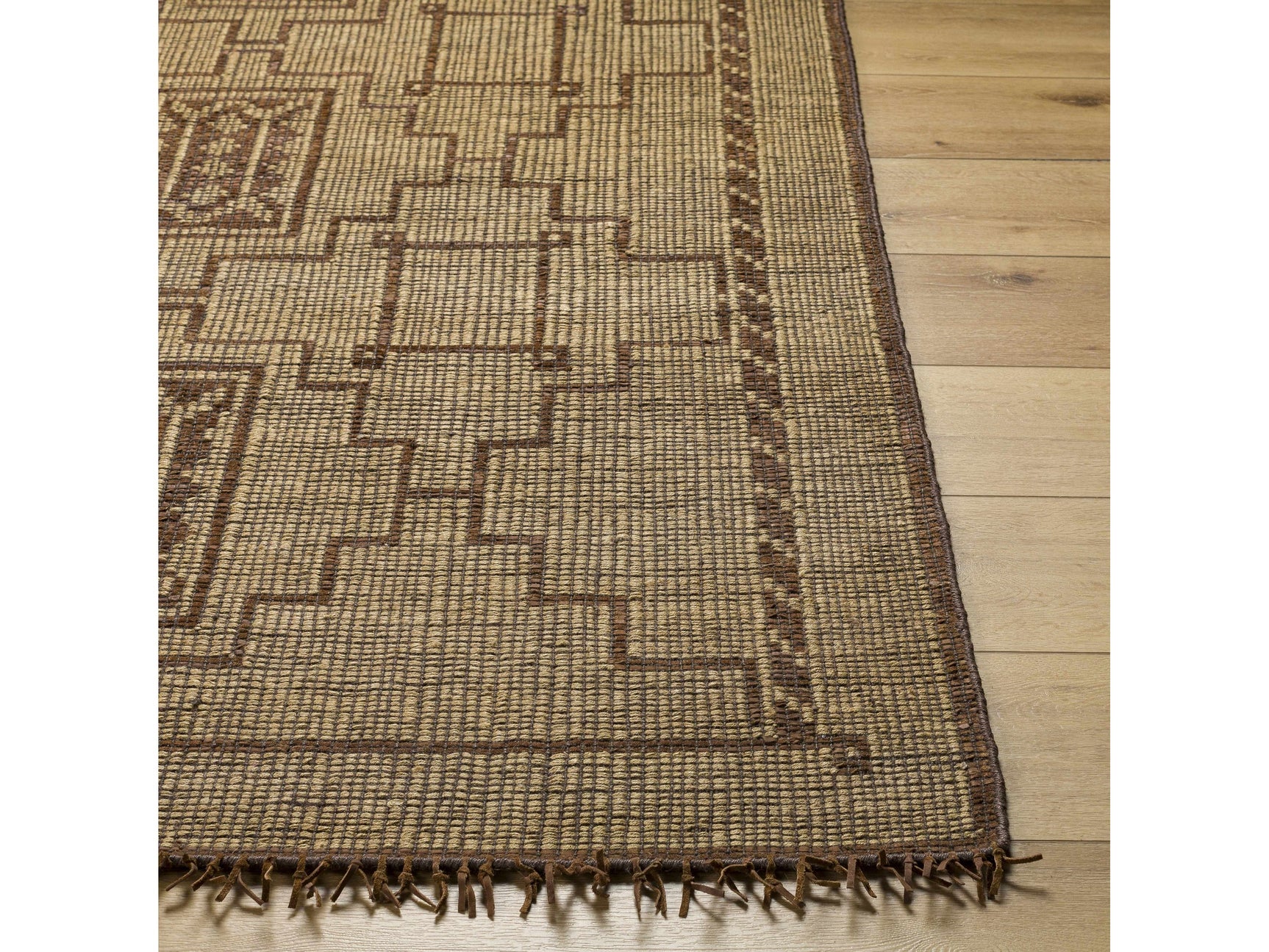 Batya Jute & Leather Rug - Ornate Home