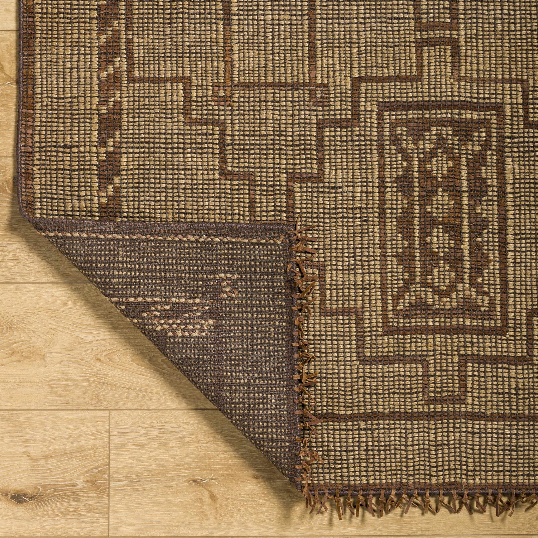 Batya Jute & Leather Rug - Ornate Home