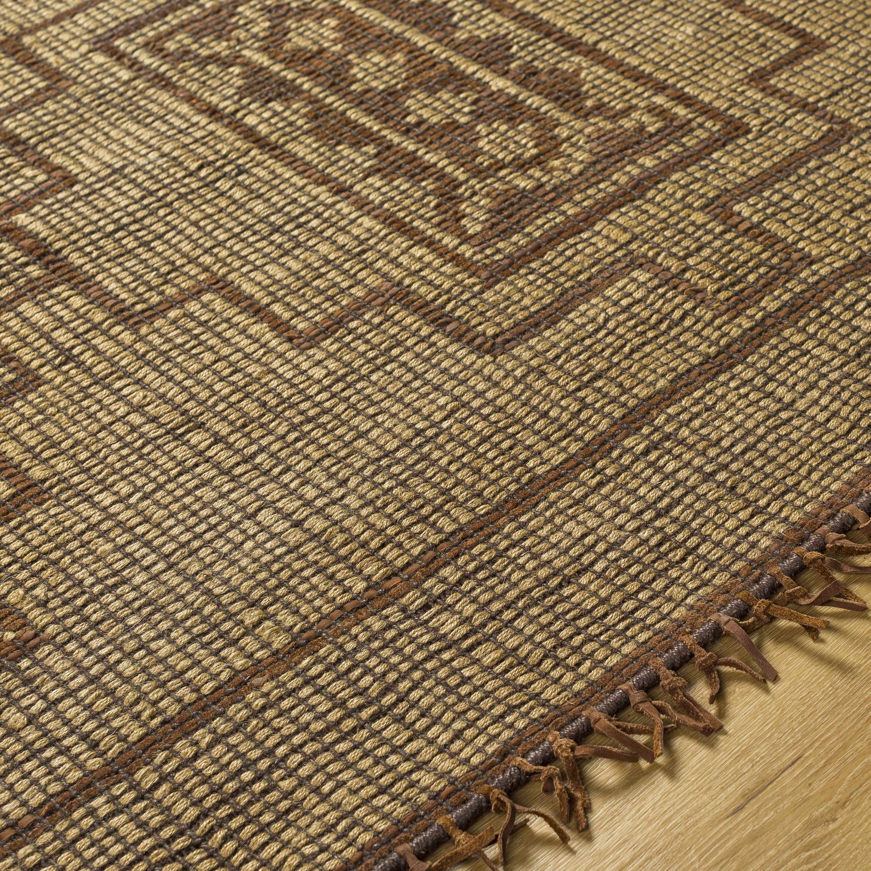 Batya Jute & Leather Rug - Ornate Home