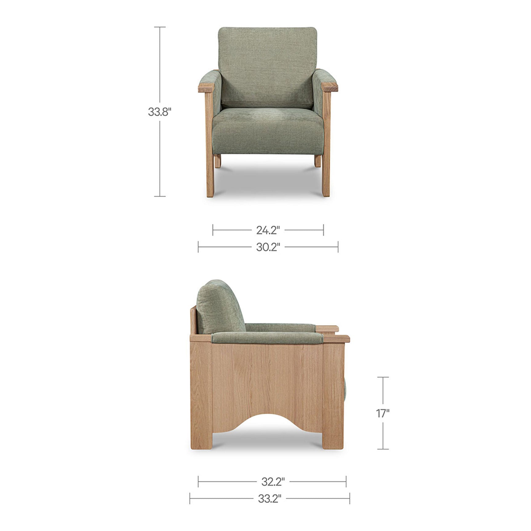 Bauer Sage/Natural Accent Chair - Ornate Home