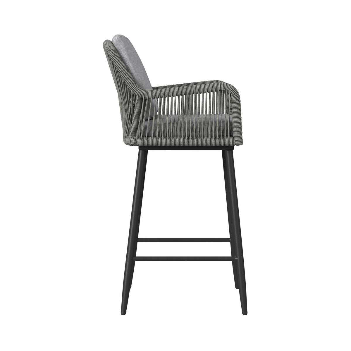 Bayhill Black/Grey Outdoor Barstool (Set of 2) - Ornate Home