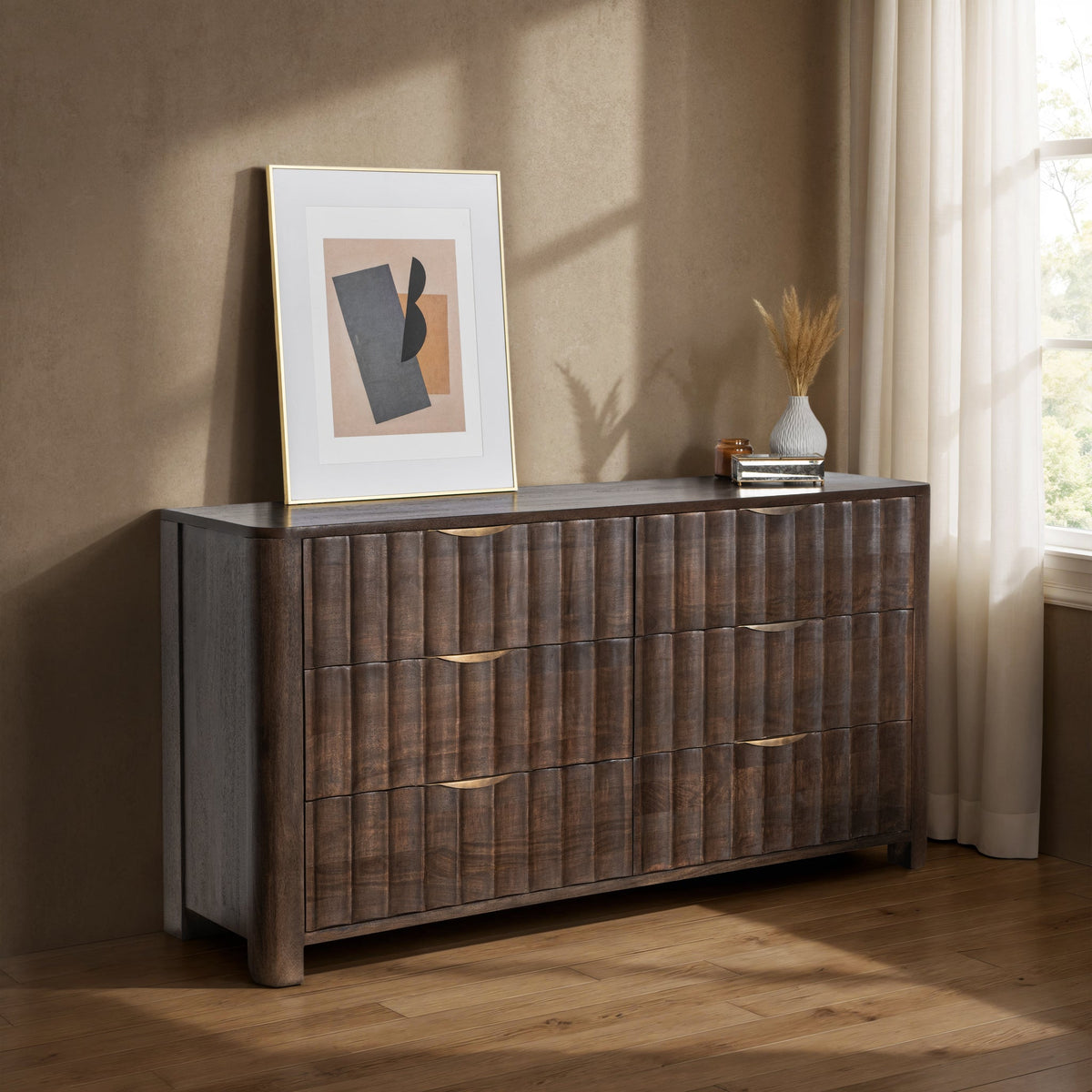 Classic Home Baylee Cocoa Brown 6 Drawer Dresser