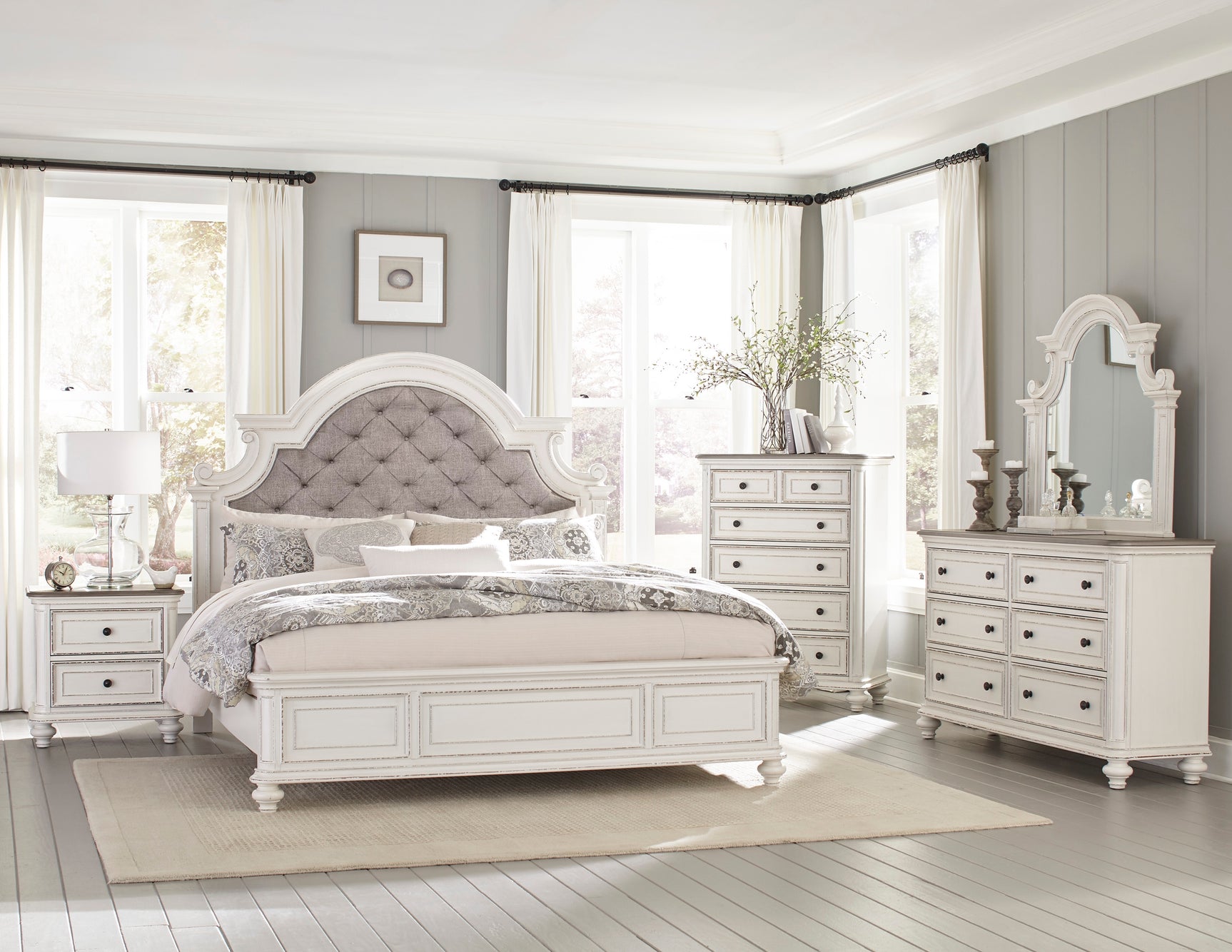 Baylesford Antique White Nightstand - Ornate Home