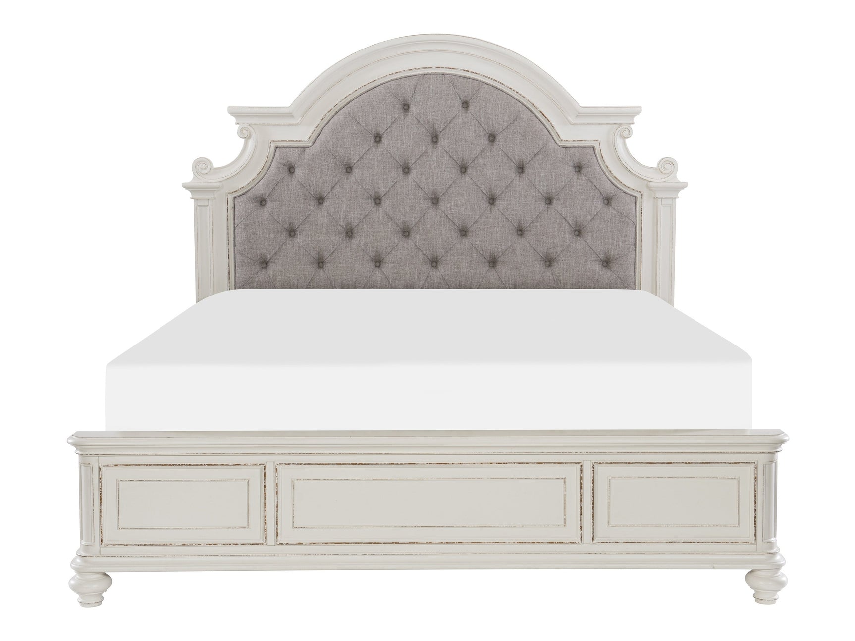 Baylesford Antique White / Gray Queen Bed - Ornate Home