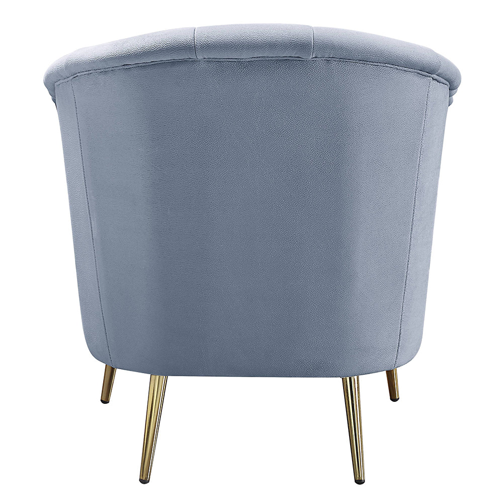 Bayram Light Gray Velvet Armchair - Ornate Home