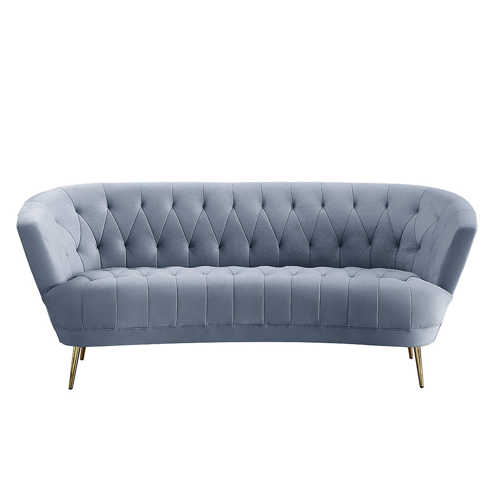 Bayram Light Gray Velvet Sofa - Ornate Home