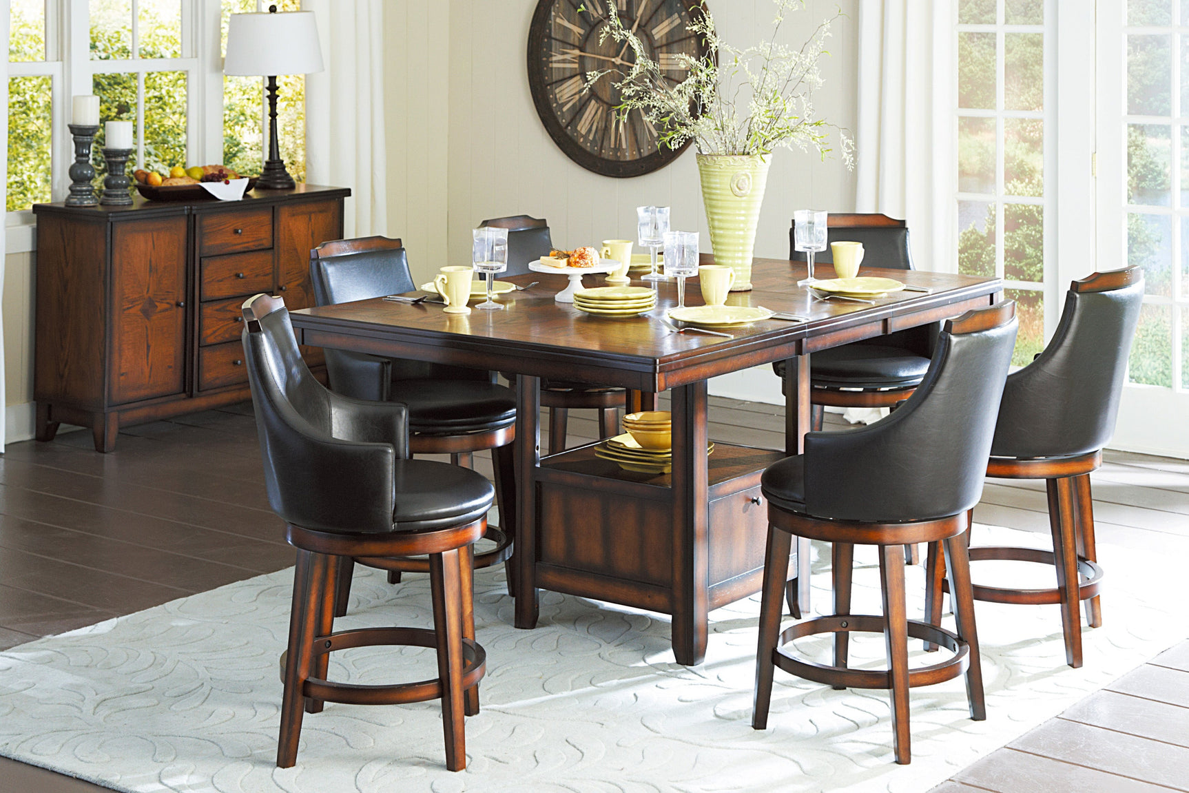 Bayshore Brown Swivel Pub Height Chair - Ornate Home