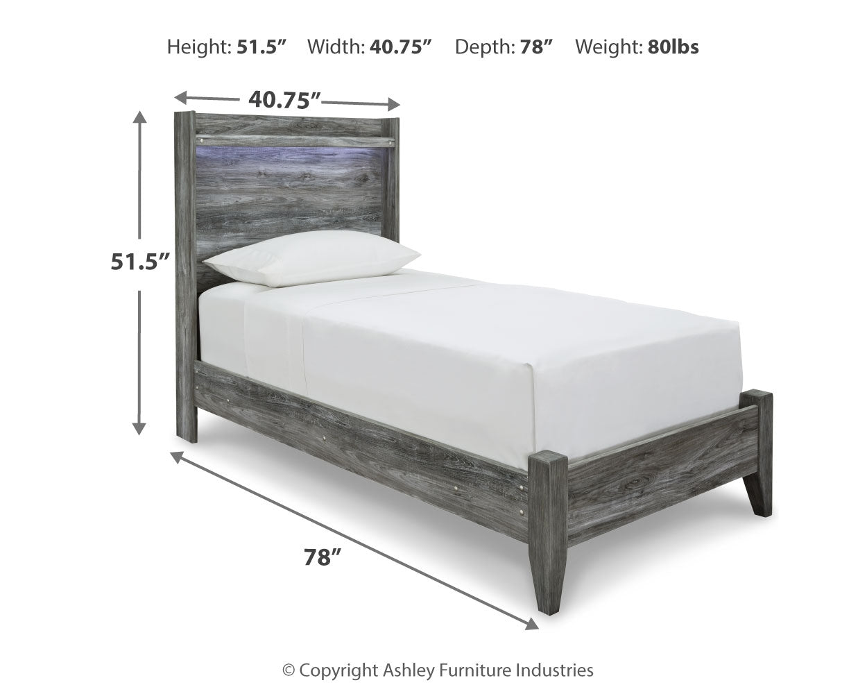 Baystorm Gray 2 Twin Panel Beds, 2 Mattresses, 2 Foundations, and Chest (Online Special Price) - Ornate Home