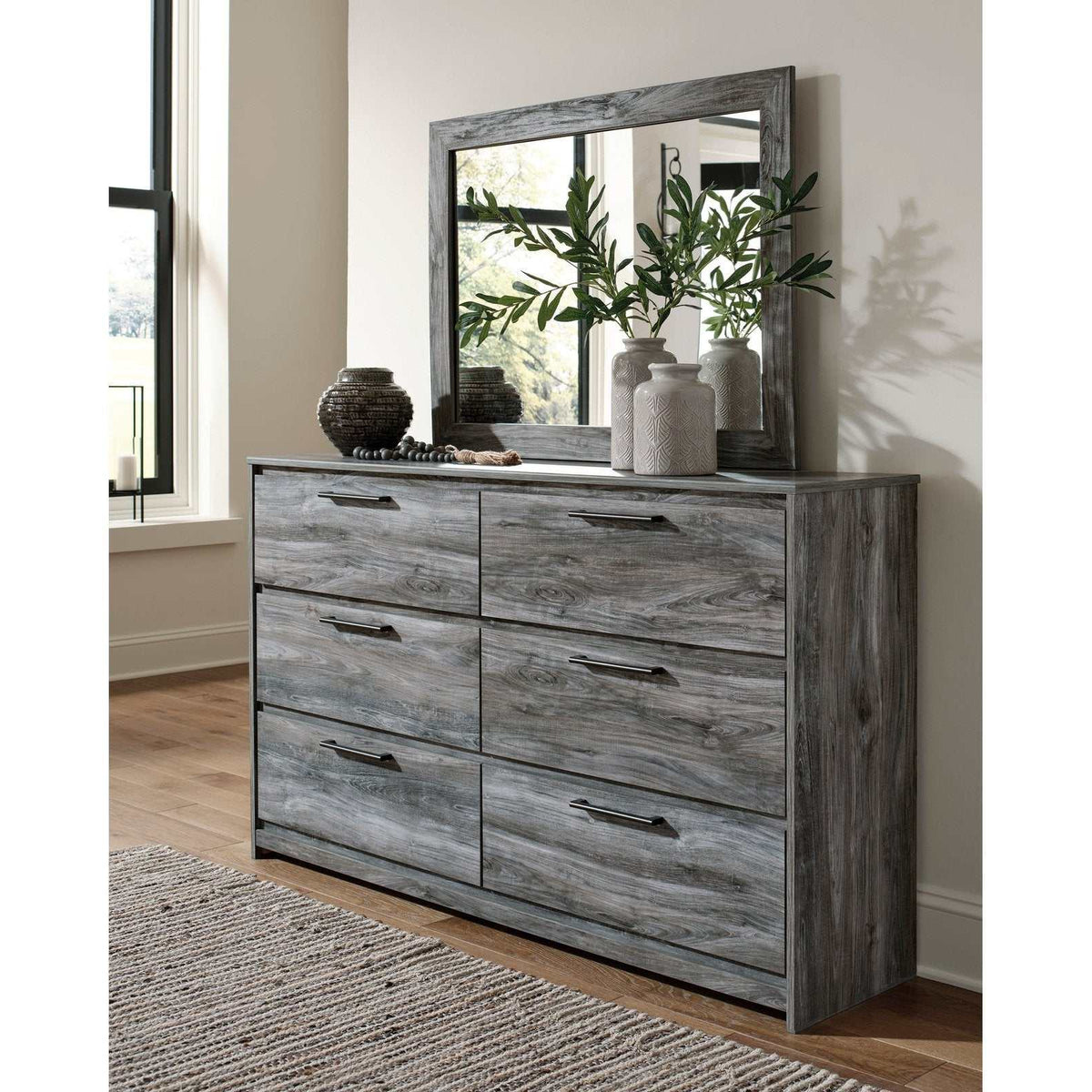 Ashley Furniture Baystorm Gray Dresser & Mirror