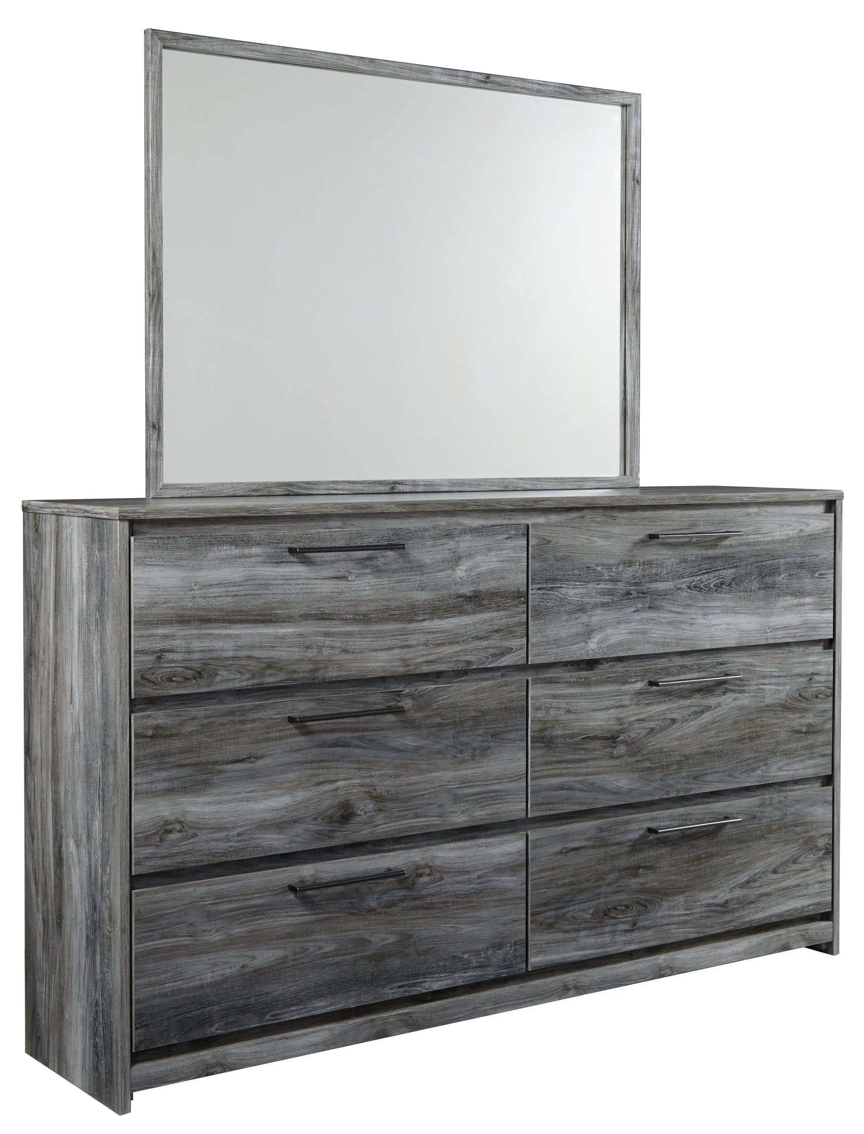 Baystorm Gray Full Panel Bedroom Set with Dresser, Mirror and Nightstand - Ornate Home