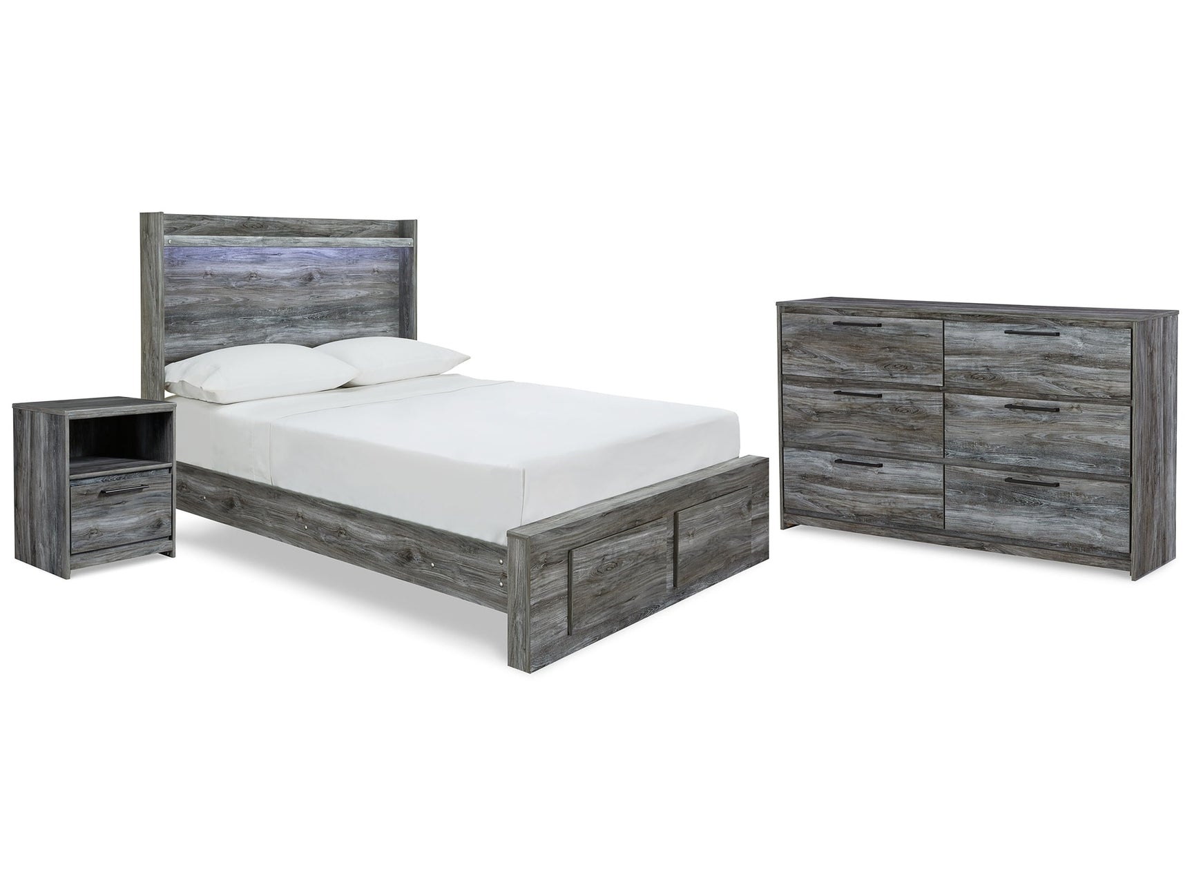 Baystorm Gray Full Panel Storage Bedroom Set with Dresser and Nightstand (Online Special Price) - Ornate Home