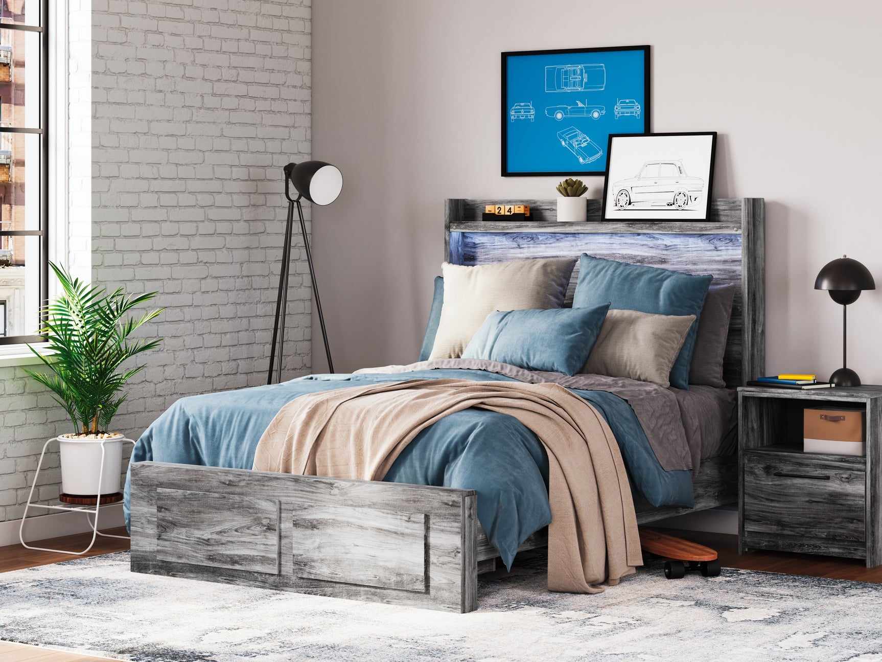 Baystorm Gray Full Storage Bed, Chest and Nightstand (Online Special Price) - Ornate Home