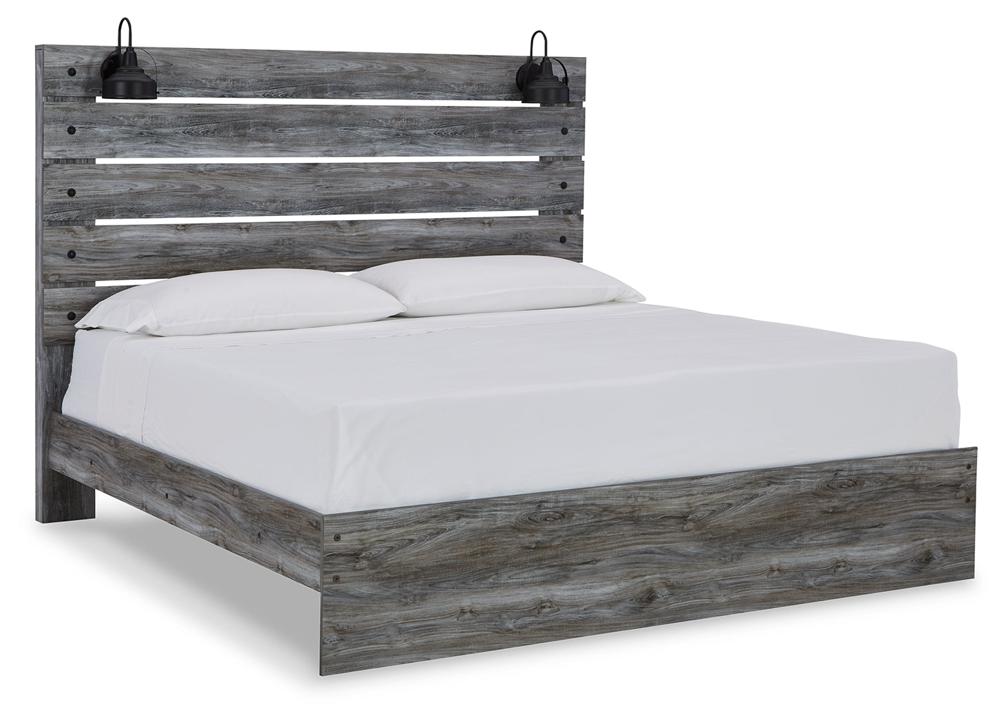 Baystorm Gray King Panel Bed & Dresser & Mirror & 2 Nightstands - Ornate Home