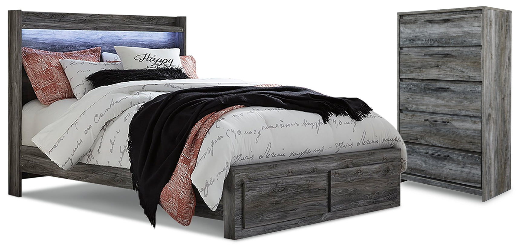 Baystorm Gray Queen Panel Storage Bedroom Set with Chest (Online Special Price) - Ornate Home