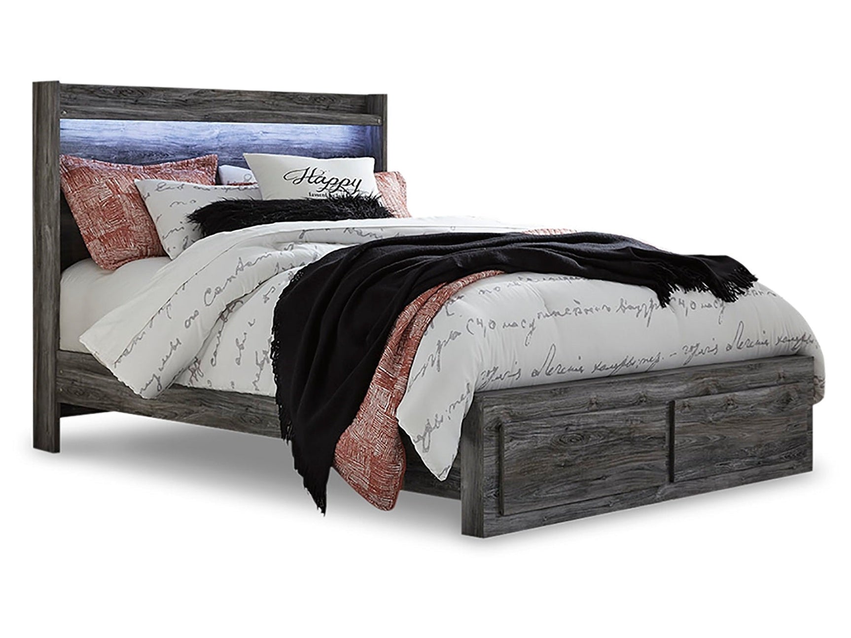 Baystorm Gray Queen Panel Storage Bedroom Set with Nightstand (Online Special Price) - Ornate Home