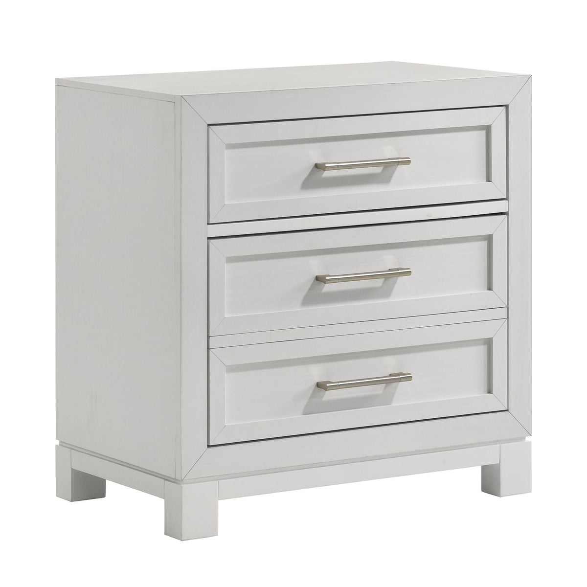 Baystorm White 3-Piece King UPH Storage Bedroom Set with 2 Nightstands - Ornate Home