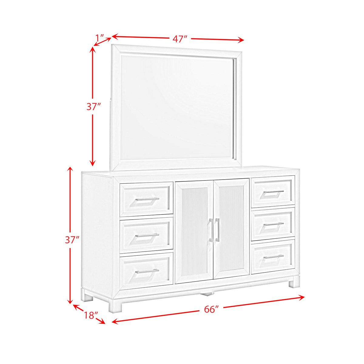 Baystorm White 5-Piece King UPH Storage Bedroom Set - Ornate Home