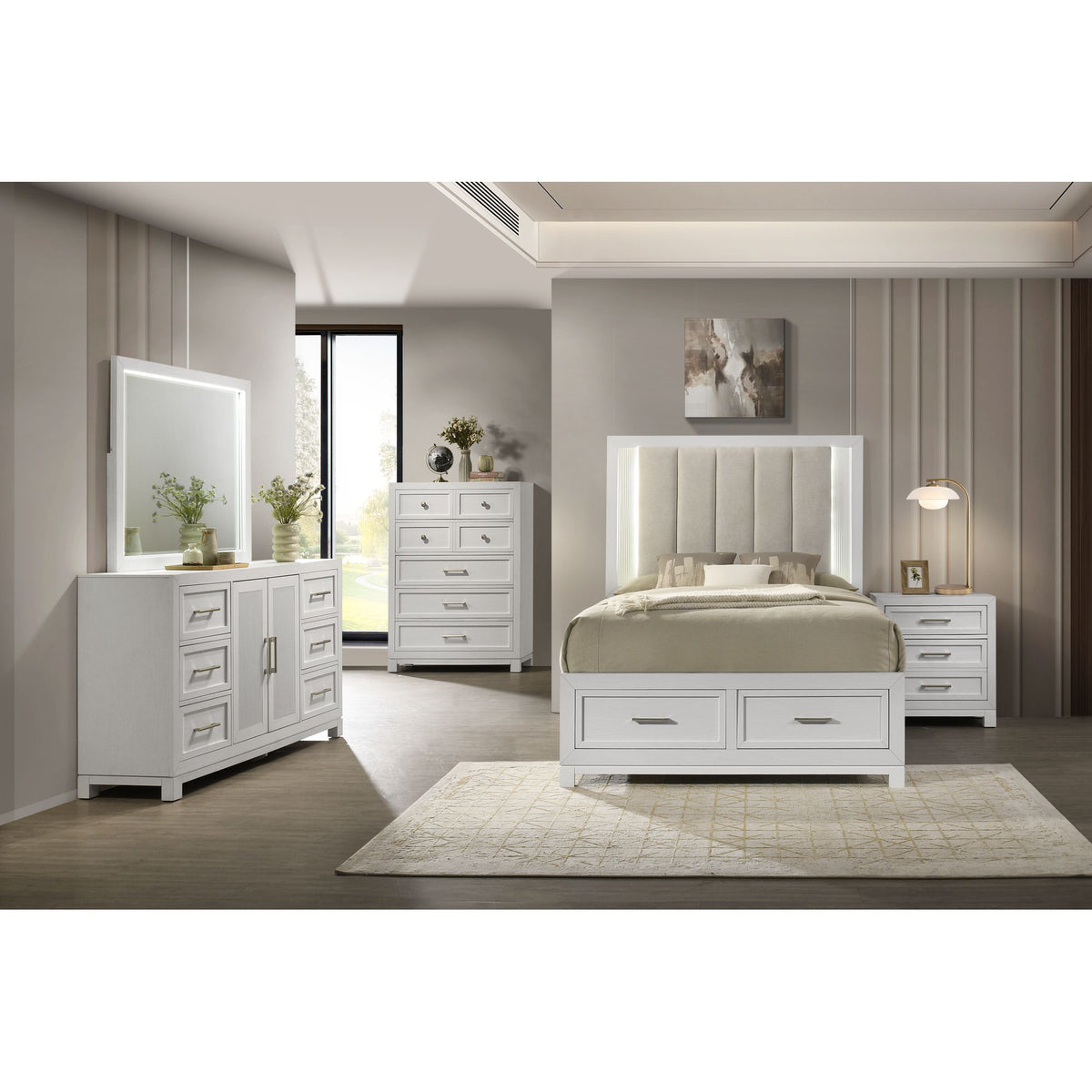 Baystorm White Dresser with Door - Ornate Home