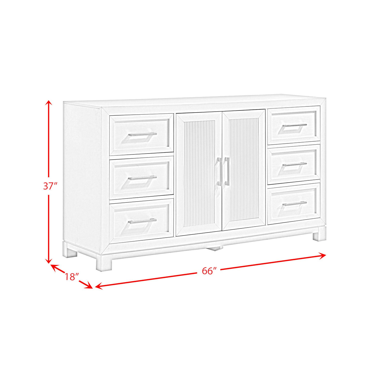 Baystorm White Dresser with Door - Ornate Home