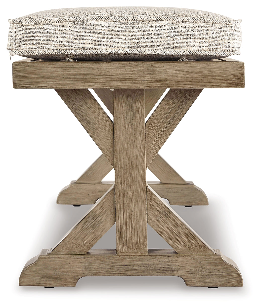 Beachcroft Beige 4-Piece Outdoor Sectional, 2 Arm Chairs, Lounge Chair and Bench - Ornate Home