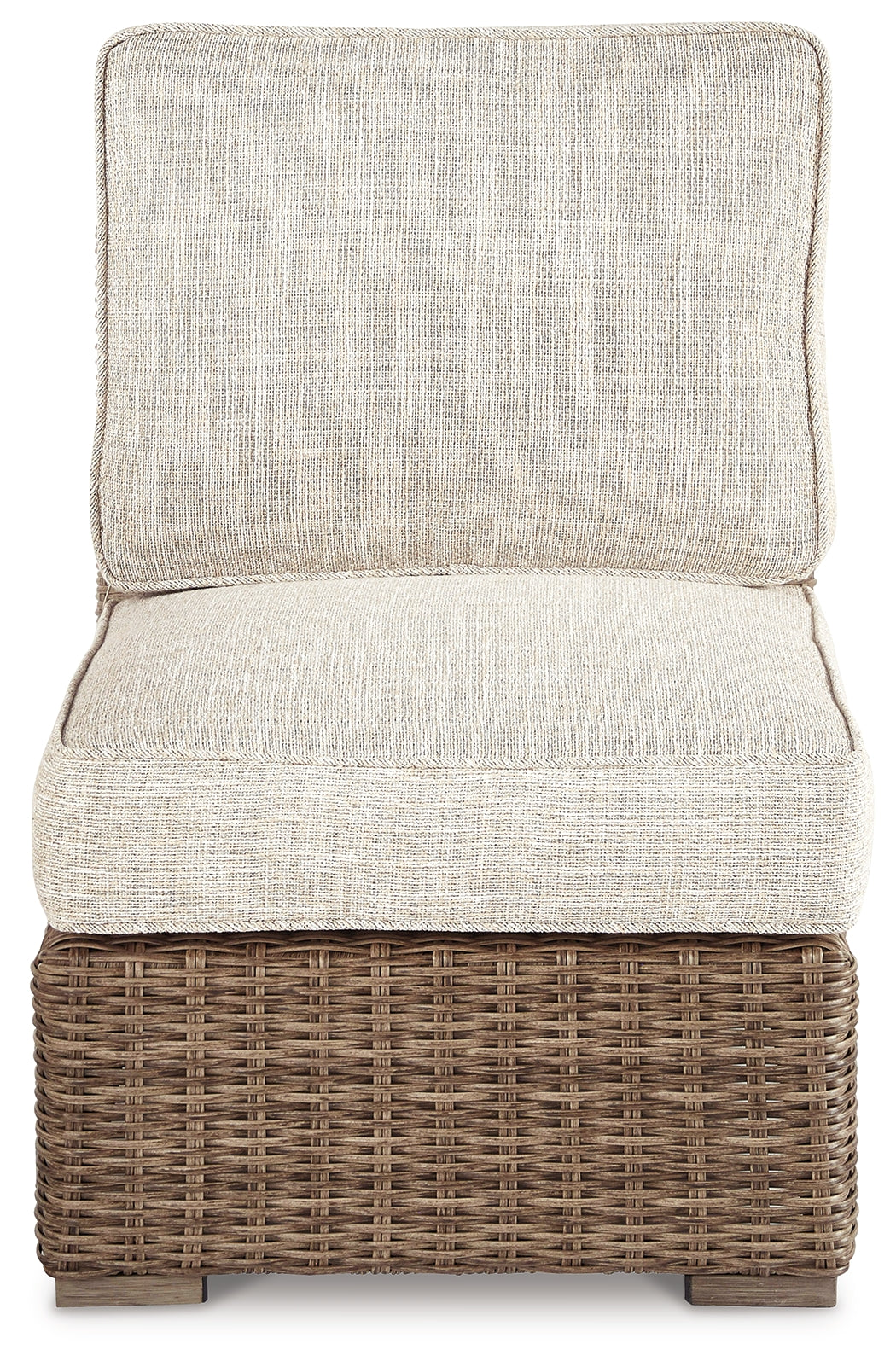 Beachcroft Beige 4-Piece Outdoor Sectional, 2 Arm Chairs, Lounge Chair and Bench - Ornate Home