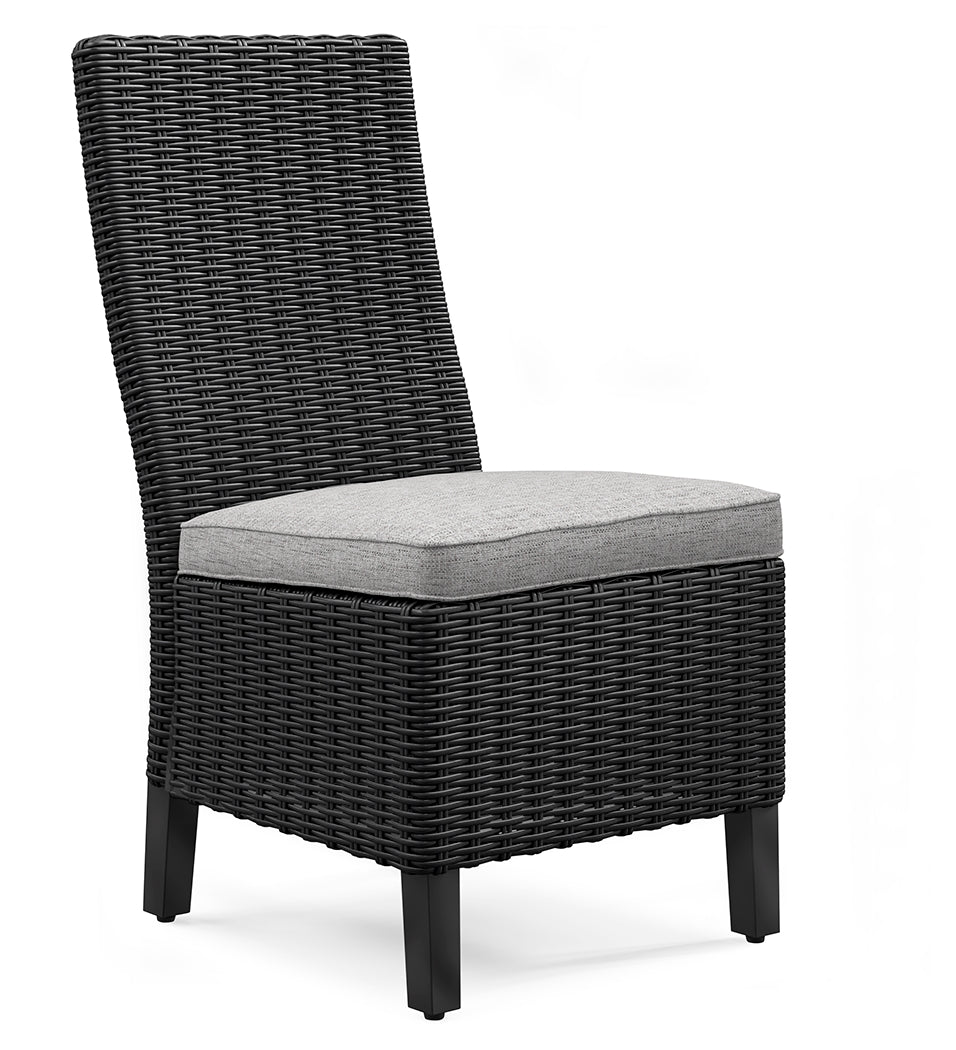 Beachcroft Black/Light Gray Outdoor Dining Table, 4 Chairs and Bench - Ornate Home