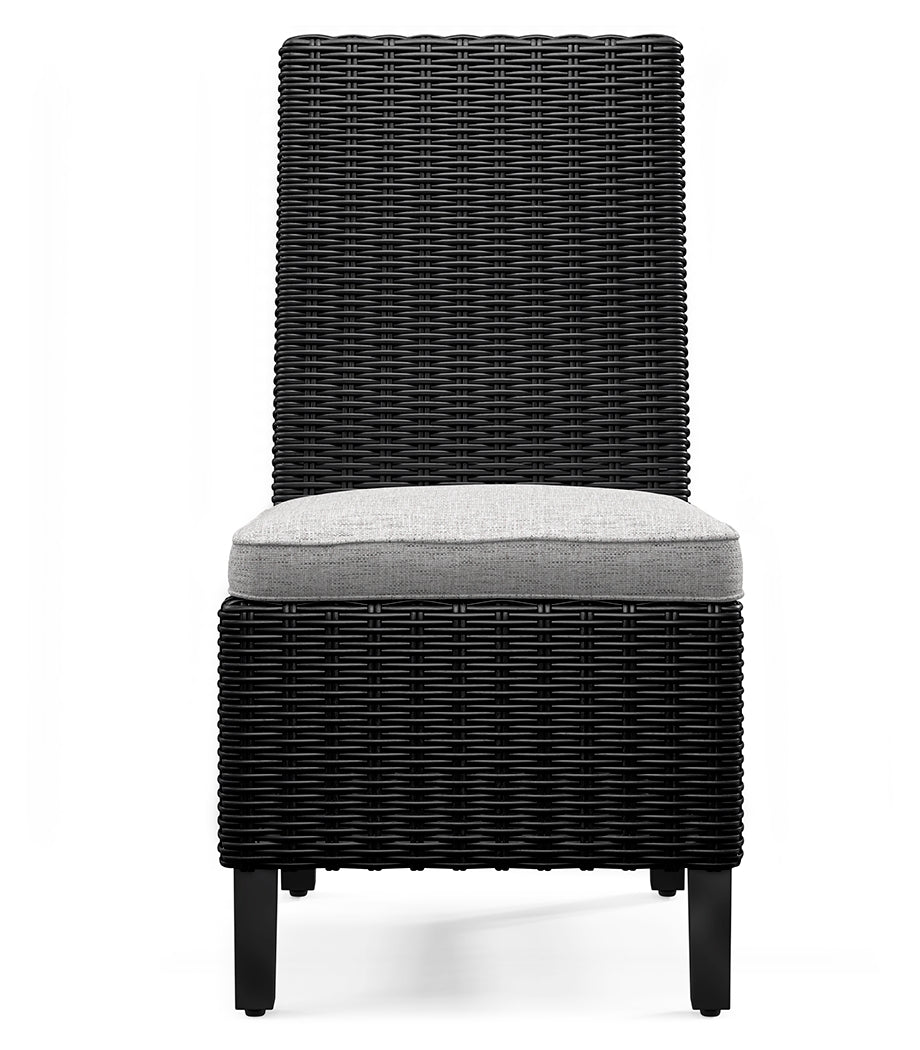 Beachcroft Black/Light Gray Outdoor Dining Table, 4 Chairs and Bench - Ornate Home