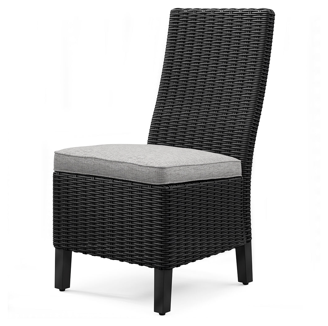 Beachcroft Black/Light Gray Outdoor Dining Table, 4 Chairs and Bench - Ornate Home