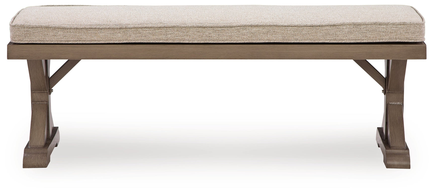 Beachcroft New Beige Outdoor Bench with Cushion - Ornate Home