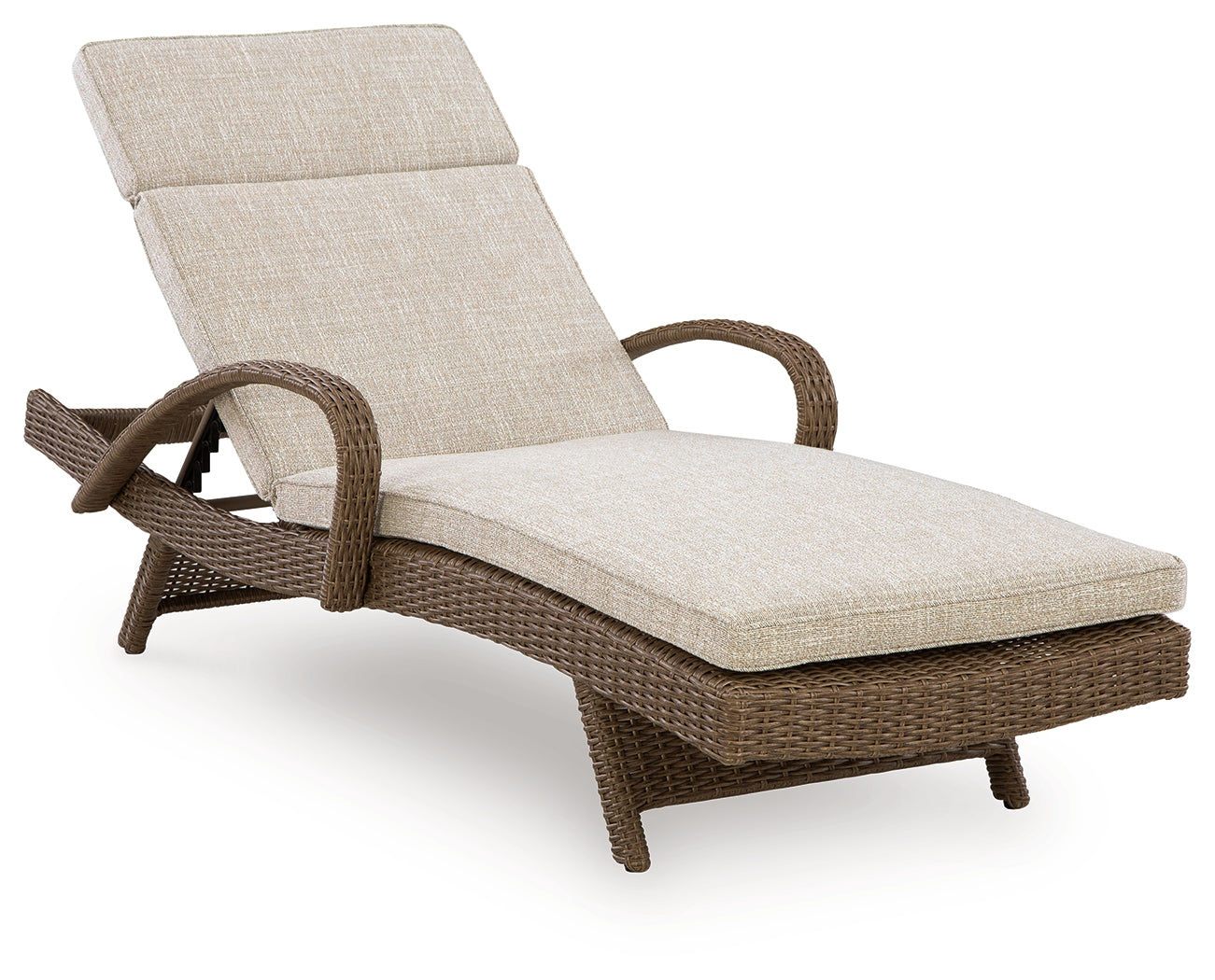 Beachcroft New Beige Outdoor Chaise Lounge with Cushion - Ornate Home