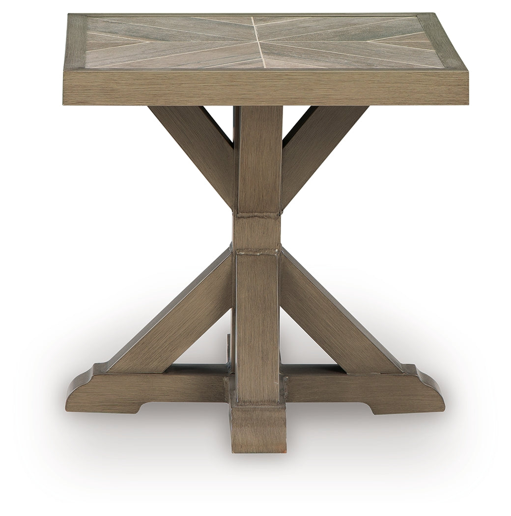 Beachcroft New Beige Outdoor End Table - Ornate Home