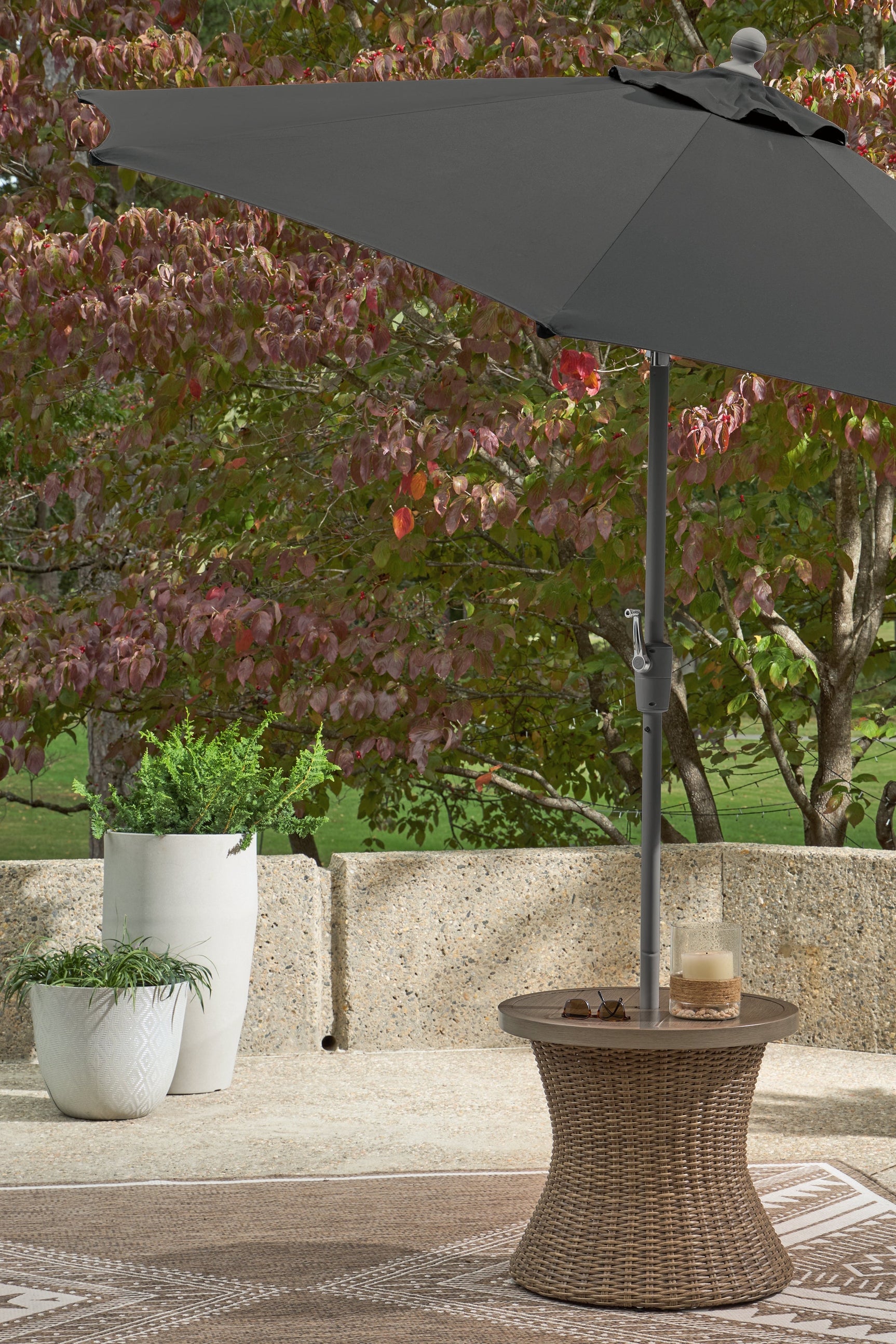 Beachcroft New Beige Outdoor End Table - Ornate Home