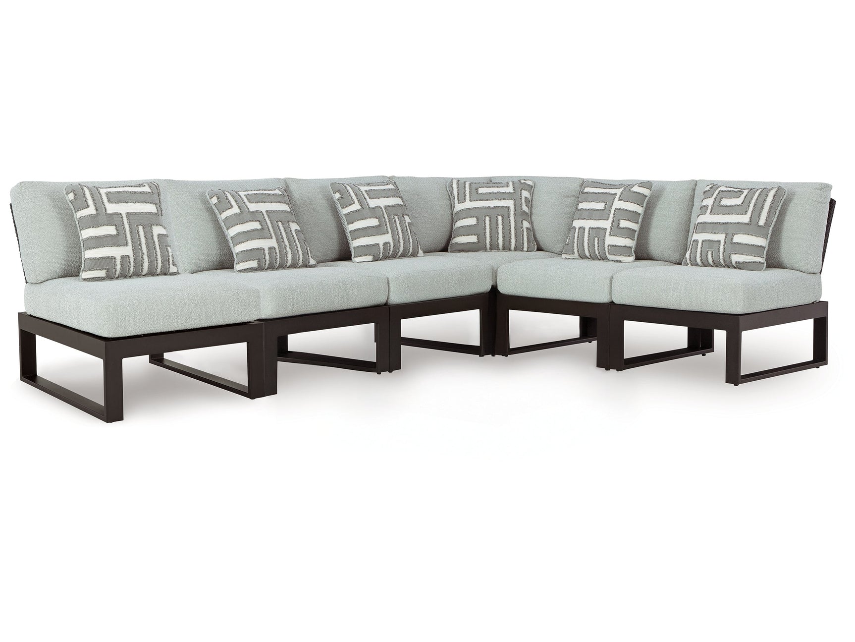 Beachloft Black 6-Piece Outdoor Sectional - Ornate Home