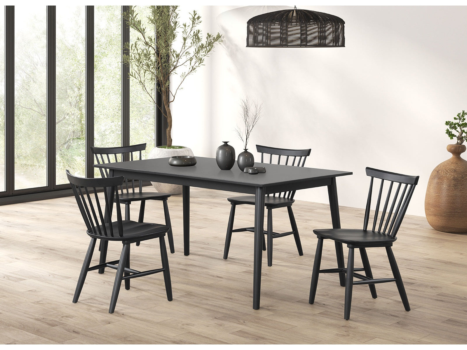 Beale Black 7 Piece Dining Set - Ornate Home