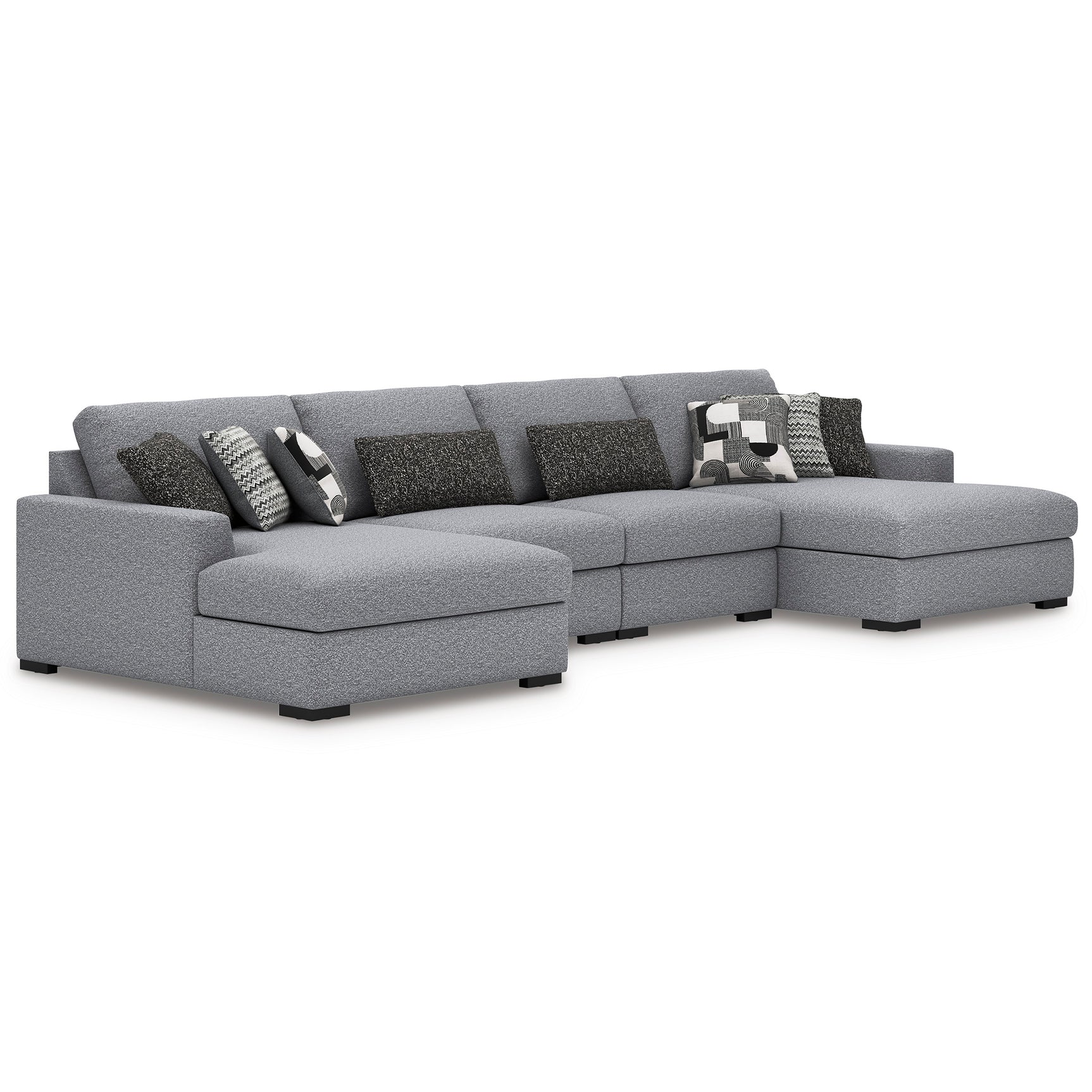 Bealton Salt and Pepper 4-Piece Sectional with Double Chaise - Ornate Home