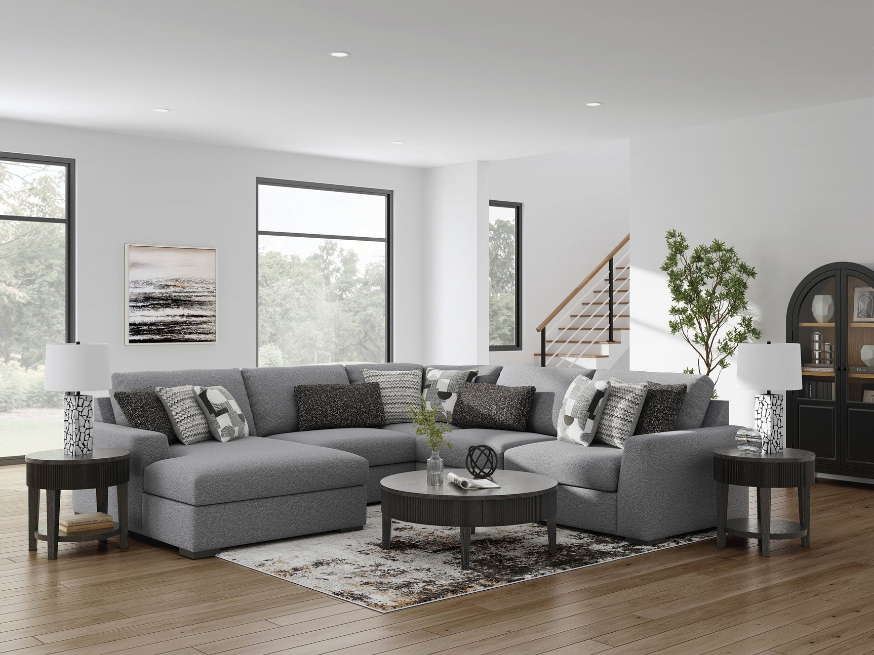 Bealton Salt and Pepper 5-Piece Sectional with Chaise (Online Special Price) - Ornate Home