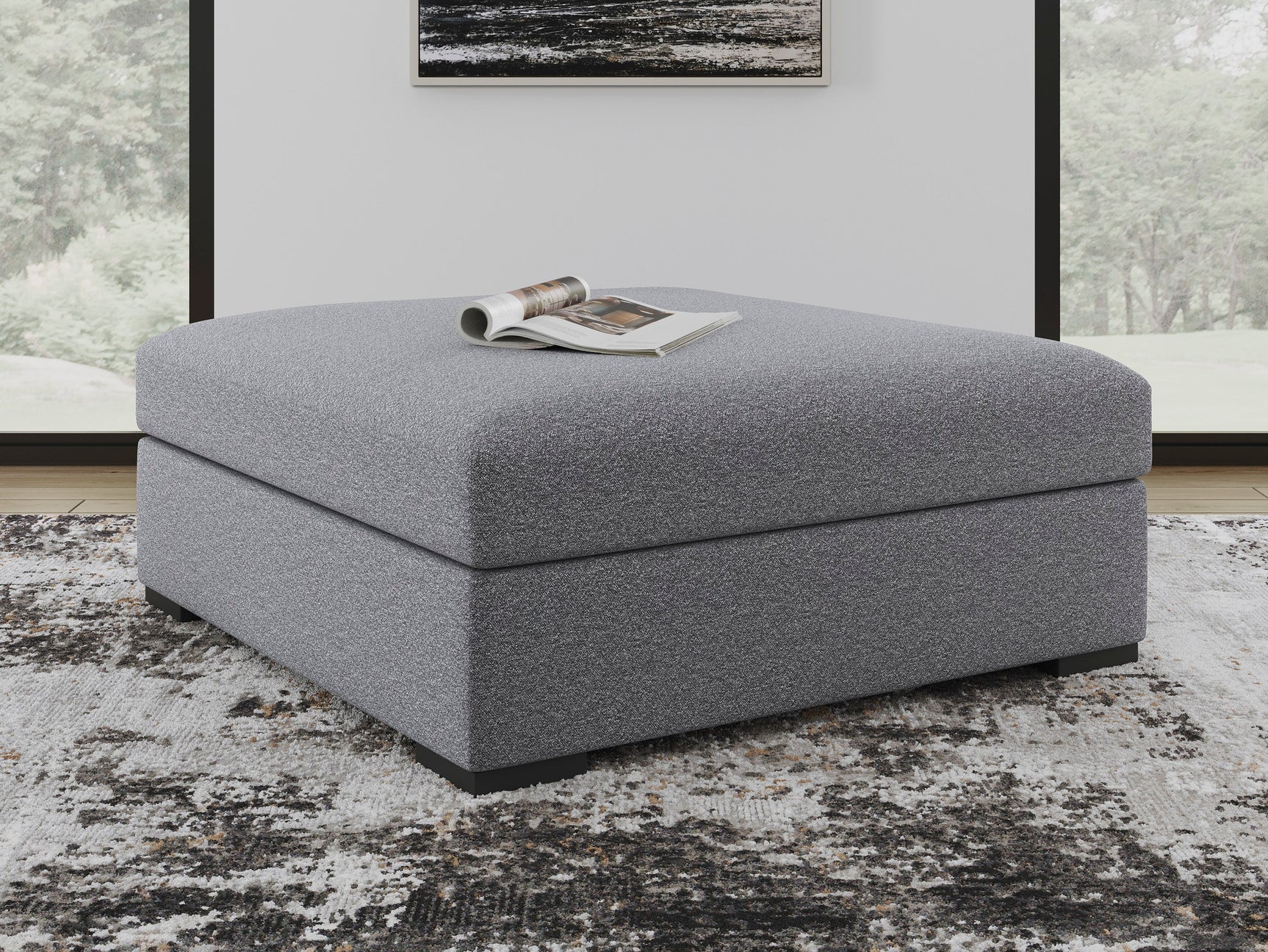 Bealton Salt and Pepper Oversized Accent Ottoman (Online Special Price) - Ornate Home