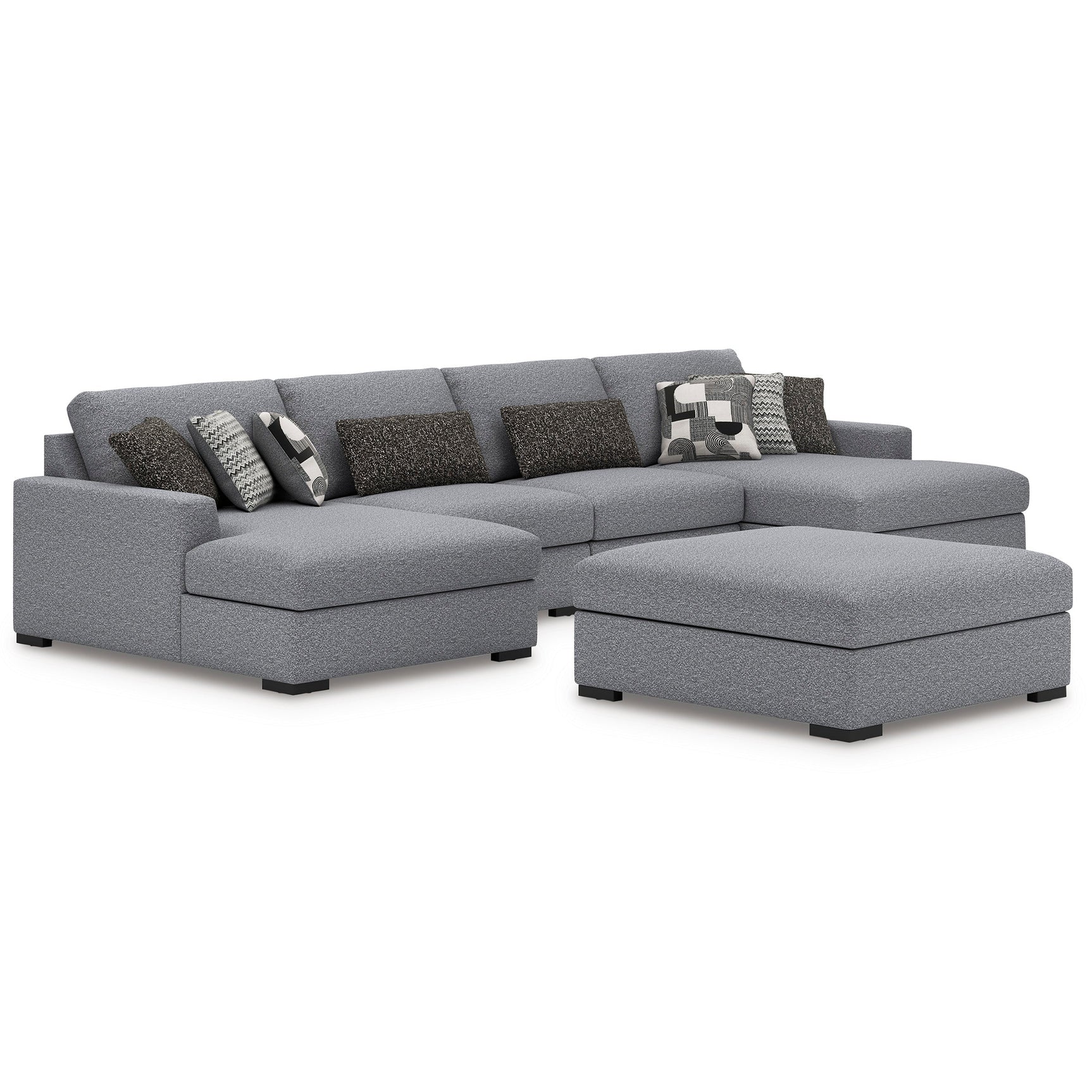 Bealton Salt and Pepper Oversized Accent Ottoman (Online Special Price) - Ornate Home